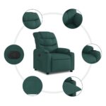 Fauteuil inclinable Vert foncé Tissu – Image 3