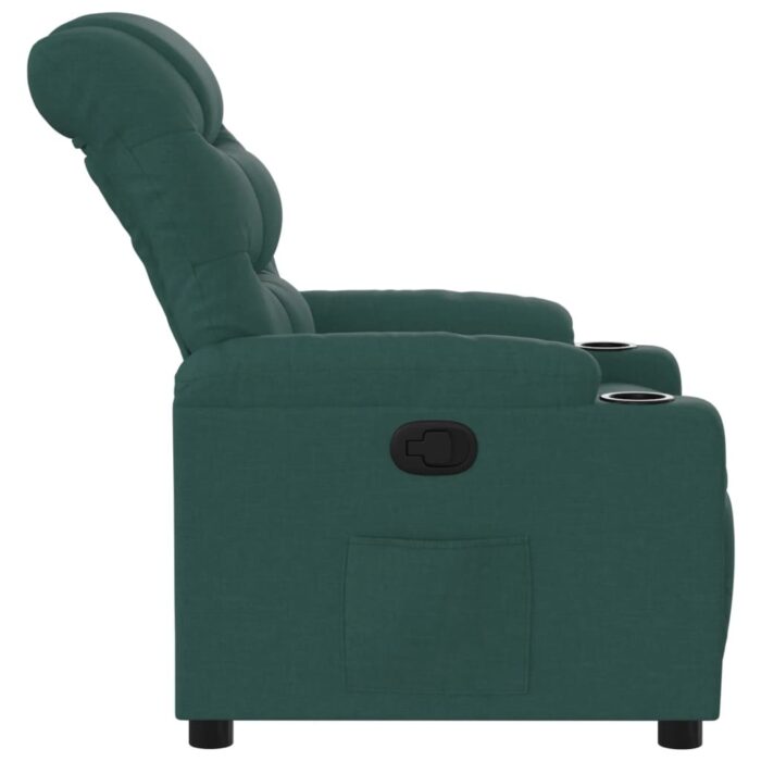 Fauteuil inclinable Vert foncé Tissu – Image 5