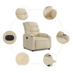 Fauteuil inclinable Crème Tissu – Image 3