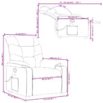 Fauteuil de massage inclinable Gris clair Tissu – Image 10
