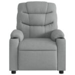 Fauteuil de massage inclinable Gris clair Tissu – Image 5