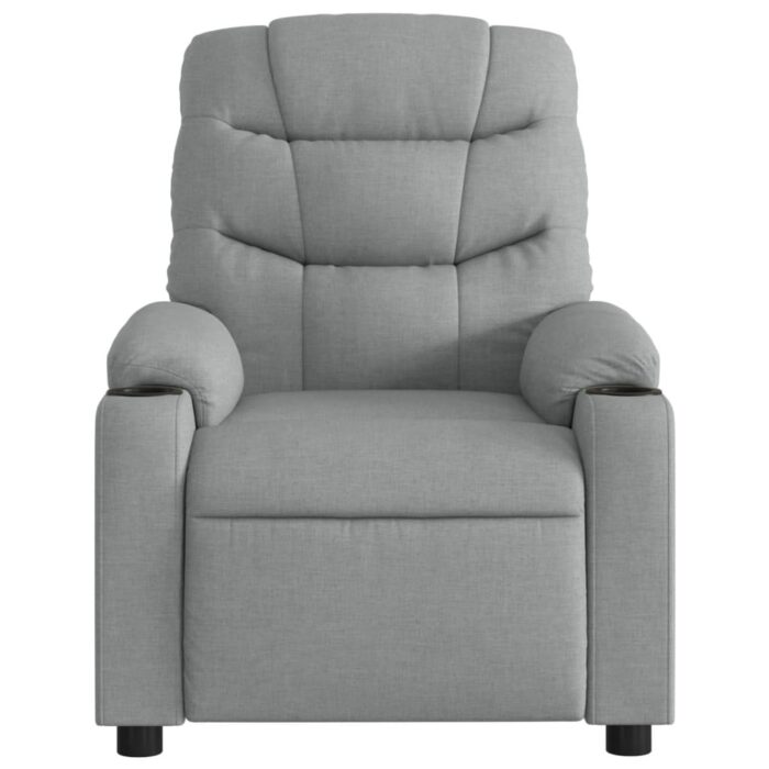 Fauteuil de massage inclinable Gris clair Tissu – Image 5