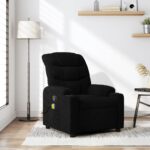 Fauteuil de massage inclinable Noir Tissu
