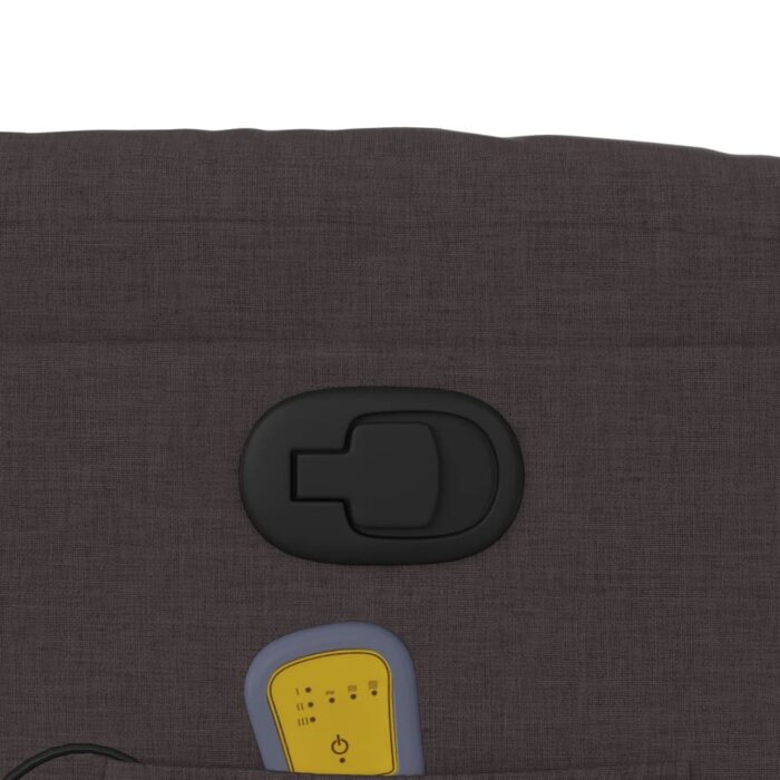 Fauteuil de massage inclinable Marron foncé Tissu – Image 8