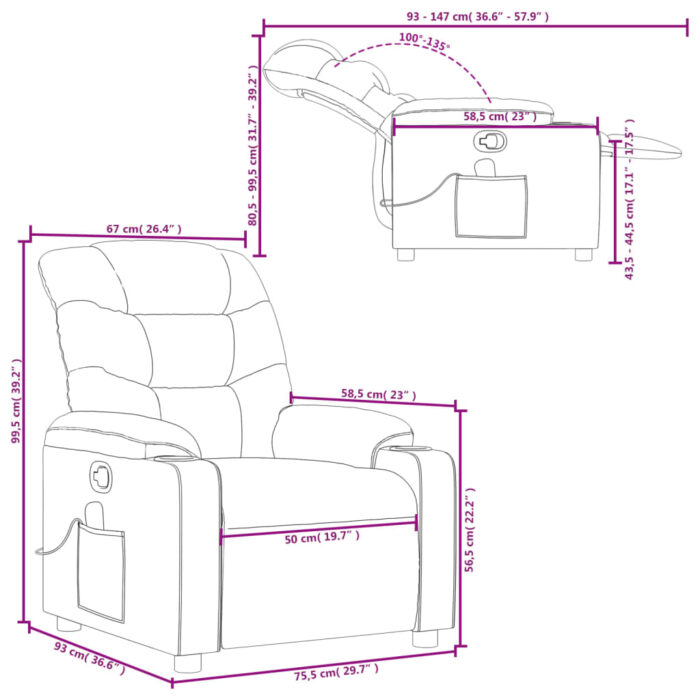 Fauteuil de massage inclinable Vert foncé Tissu – Image 10
