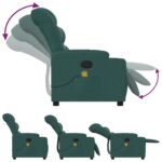 Fauteuil de massage inclinable Vert foncé Tissu – Image 3