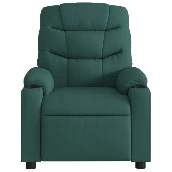 Fauteuil de massage inclinable Vert foncé Tissu – Image 5