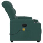 Fauteuil de massage inclinable Vert foncé Tissu – Image 6