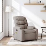Fauteuil de massage inclinable Taupe Tissu