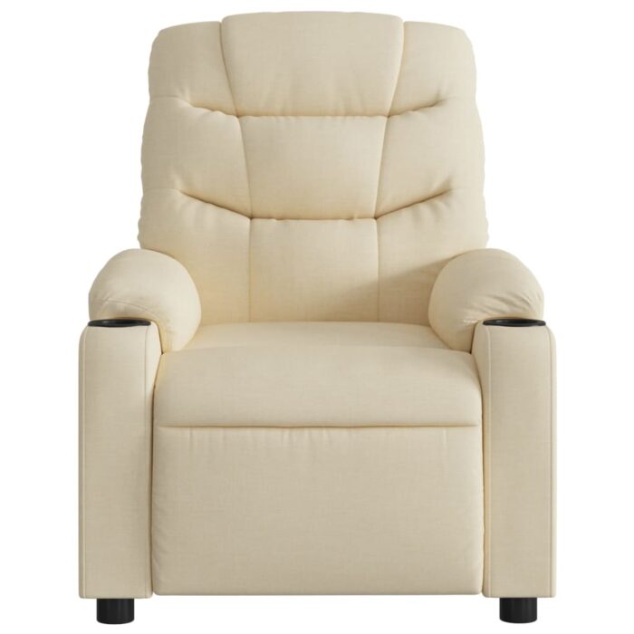 Fauteuil de massage inclinable Crème Tissu – Image 5