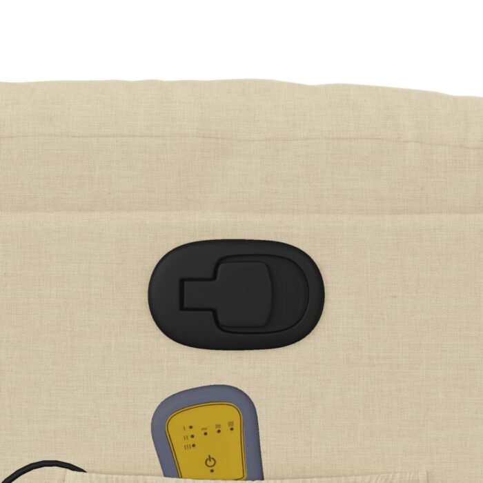 Fauteuil de massage inclinable Crème Tissu – Image 8