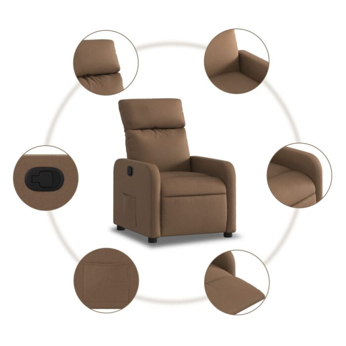 Fauteuil inclinable Marron Tissu – Image 3