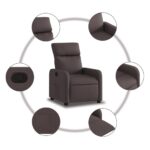 Fauteuil inclinable Marron foncé Tissu – Image 3