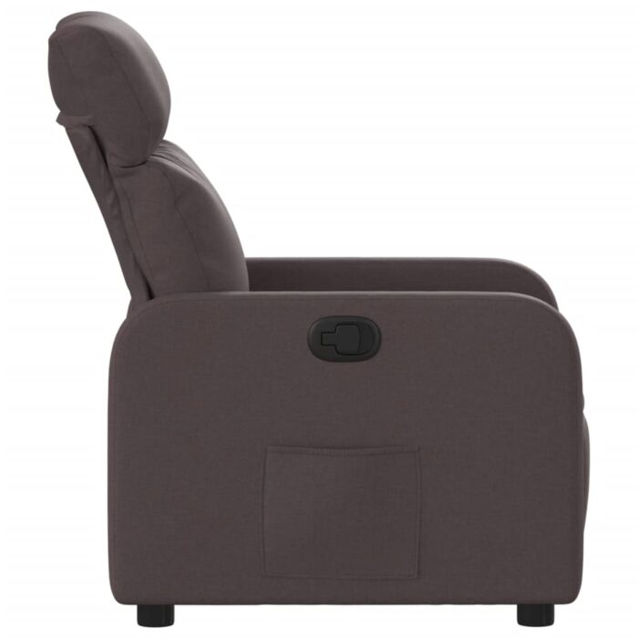 Fauteuil inclinable Marron foncé Tissu – Image 5