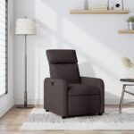 Fauteuil inclinable Marron foncé Tissu