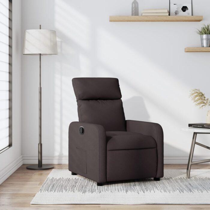 Fauteuil inclinable Marron foncé Tissu – Image 1