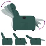 Fauteuil inclinable Vert foncé Tissu – Image 2