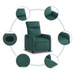 Fauteuil inclinable Vert foncé Tissu – Image 3