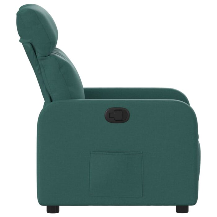 Fauteuil inclinable Vert foncé Tissu – Image 5