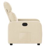 Fauteuil inclinable Crème Tissu – Image 5