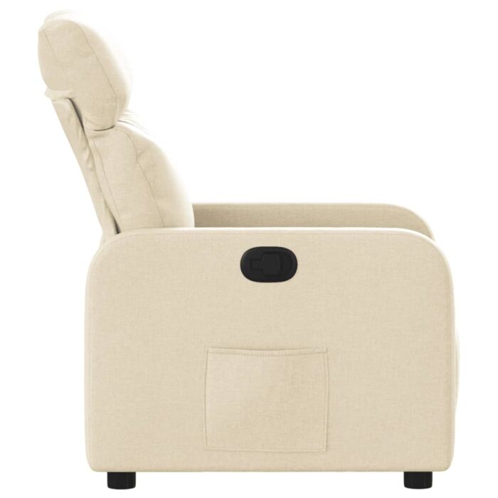 Fauteuil inclinable Crème Tissu – Image 5