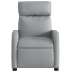 Fauteuil de massage inclinable Gris clair Tissu – Image 5