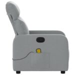 Fauteuil de massage inclinable Gris clair Tissu – Image 6