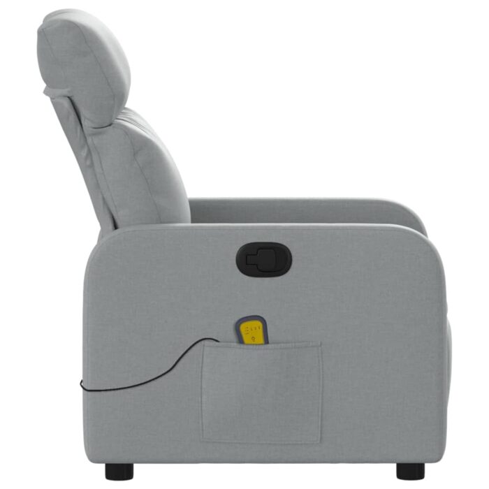 Fauteuil de massage inclinable Gris clair Tissu – Image 6