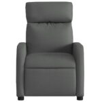 Fauteuil de massage inclinable Gris foncé Tissu – Image 5