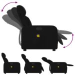 Fauteuil de massage inclinable Noir Tissu – Image 3
