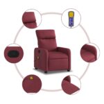 Fauteuil de massage inclinable Rouge bordeaux Tissu – Image 4