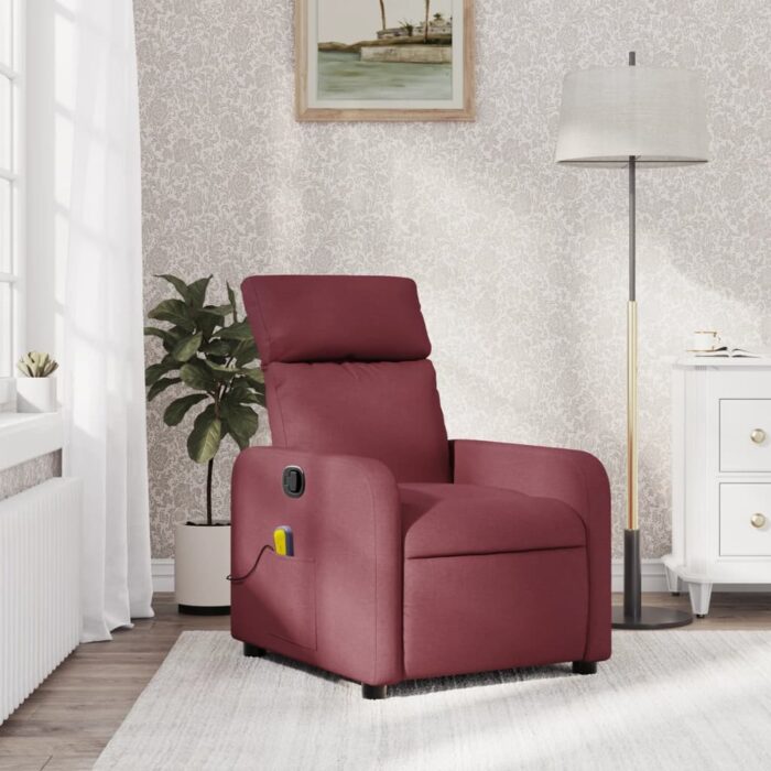 Fauteuil de massage inclinable Rouge bordeaux Tissu – Image 1