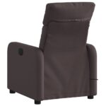 Fauteuil de massage inclinable Marron foncé Tissu – Image 2