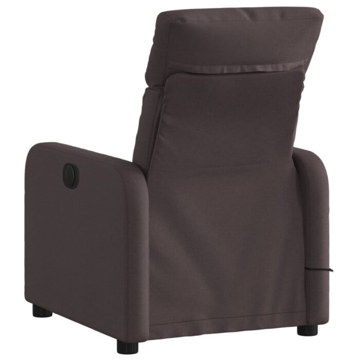 Fauteuil de massage inclinable Marron foncé Tissu – Image 2