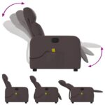 Fauteuil de massage inclinable Marron foncé Tissu – Image 3