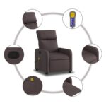 Fauteuil de massage inclinable Marron foncé Tissu – Image 4