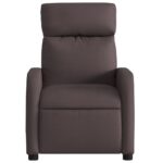 Fauteuil de massage inclinable Marron foncé Tissu – Image 5