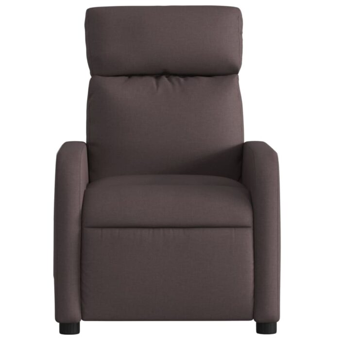 Fauteuil de massage inclinable Marron foncé Tissu – Image 5