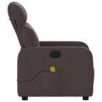 Fauteuil de massage inclinable Marron foncé Tissu – Image 6