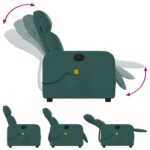Fauteuil de massage inclinable Vert foncé Tissu – Image 3