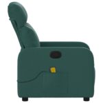 Fauteuil de massage inclinable Vert foncé Tissu – Image 6
