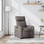 Fauteuil de massage inclinable Taupe Tissu