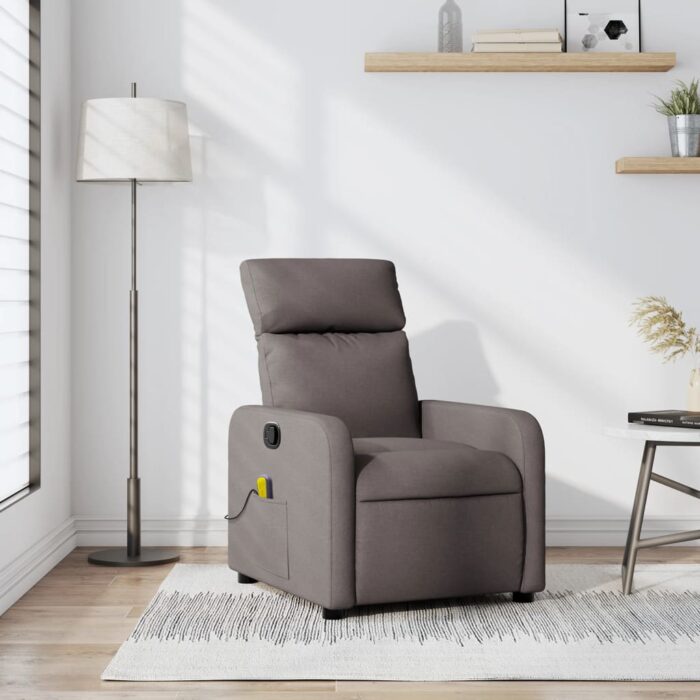 Fauteuil de massage inclinable Taupe Tissu – Image 1