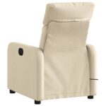 Fauteuil de massage inclinable Crème Tissu – Image 2