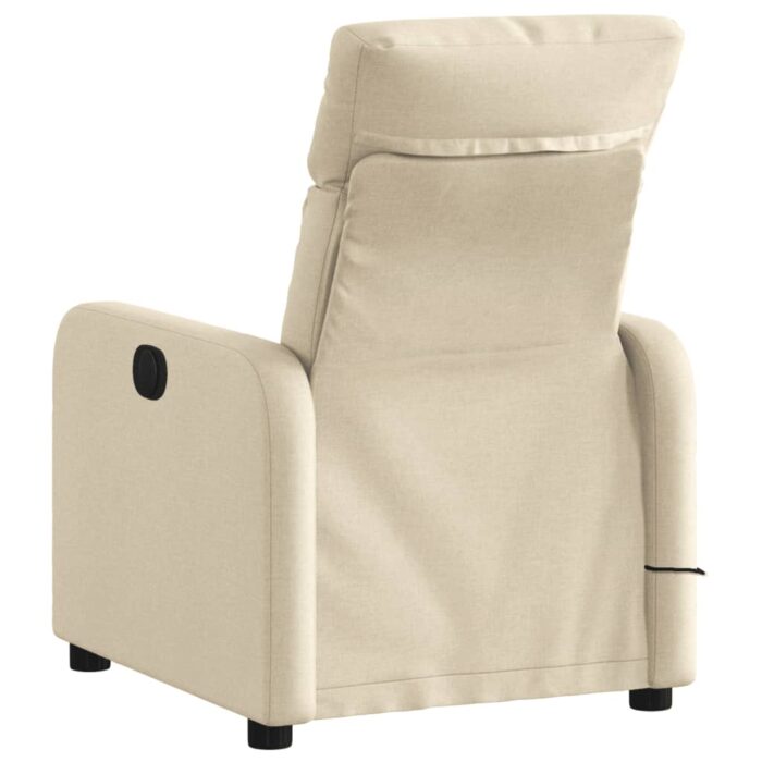 Fauteuil de massage inclinable Crème Tissu – Image 2