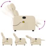 Fauteuil de massage inclinable Crème Tissu – Image 3