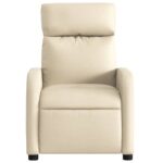 Fauteuil de massage inclinable Crème Tissu – Image 5