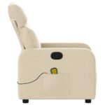 Fauteuil de massage inclinable Crème Tissu – Image 6