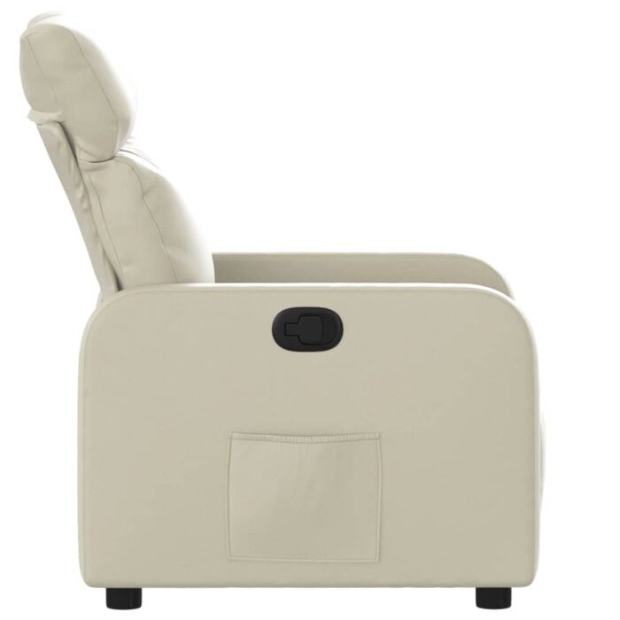 Fauteuil inclinable Crème Similicuir – Image 5