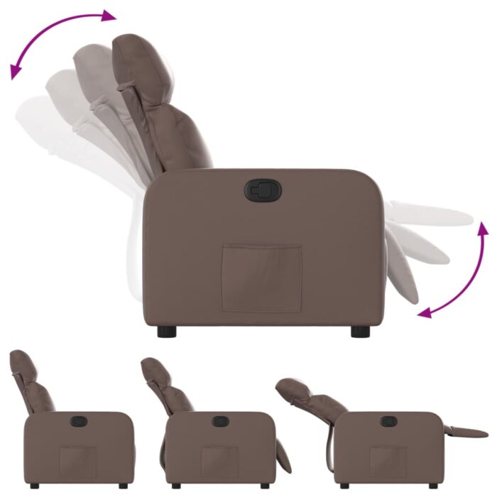 Fauteuil inclinable Marron Similicuir – Image 2